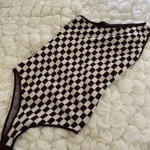 Checkered bodysuit